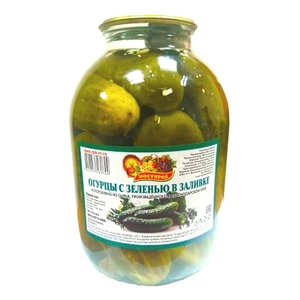 Огурцы с зеленью в заливке на лимоне "МОСТПРОДУКТ" ГОСТ 3л. *4
