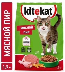 Корм "Китикет" сухой  (мясной пир)  1,3 кг.*7