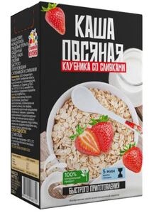 Каша овсяная клубника со сливками "Отличная кухня" 120г.*24